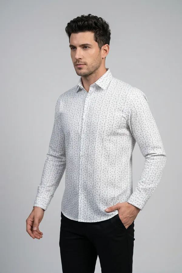 24_Cf_Green_Print_Slim_Fit_Shirt