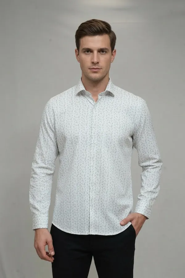 24_Cf_Green_Print_Slim_Fit_Shirt