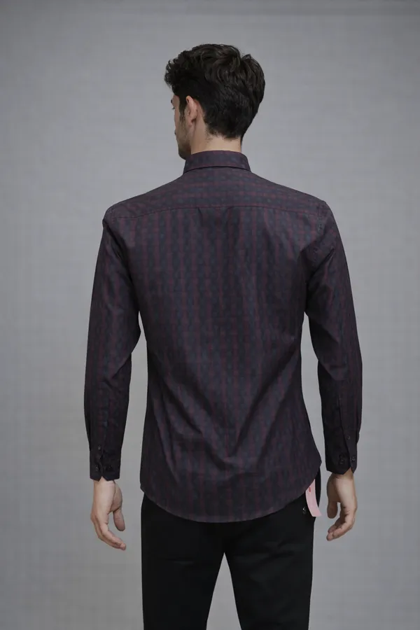 36_Cf_Dobby_Checks_Maroon_Navy_Blue_Slim_Fit_Shirt