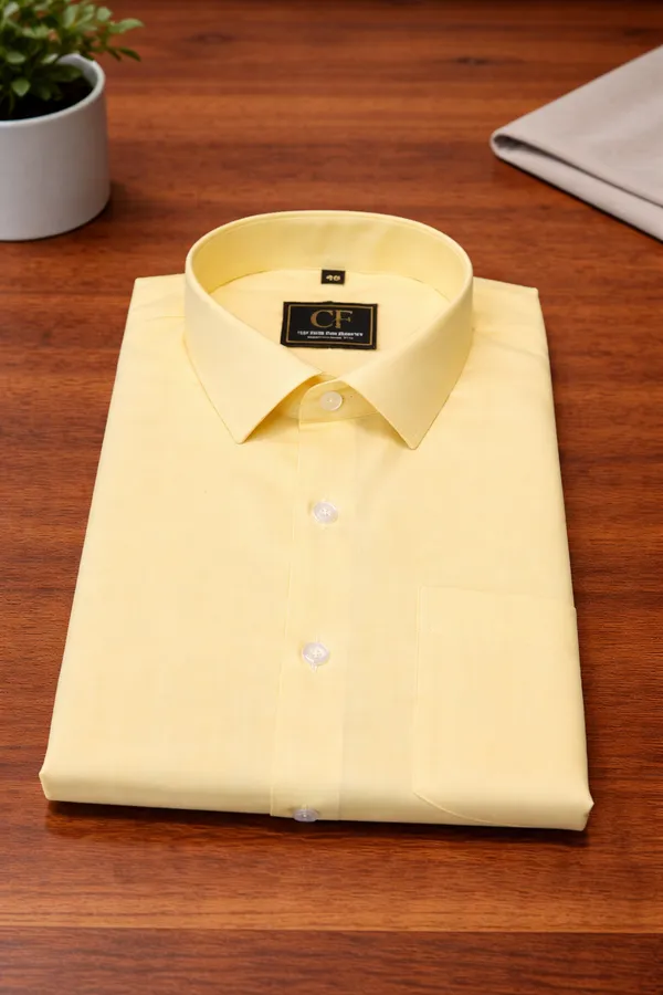 04_Cf_Solid_Yellow_Slim_Fit_Shirt