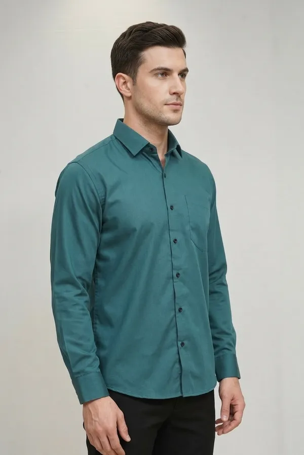 31_Cf_Twill_Solid_Peacock_Green_Slim_Fit_Shirt