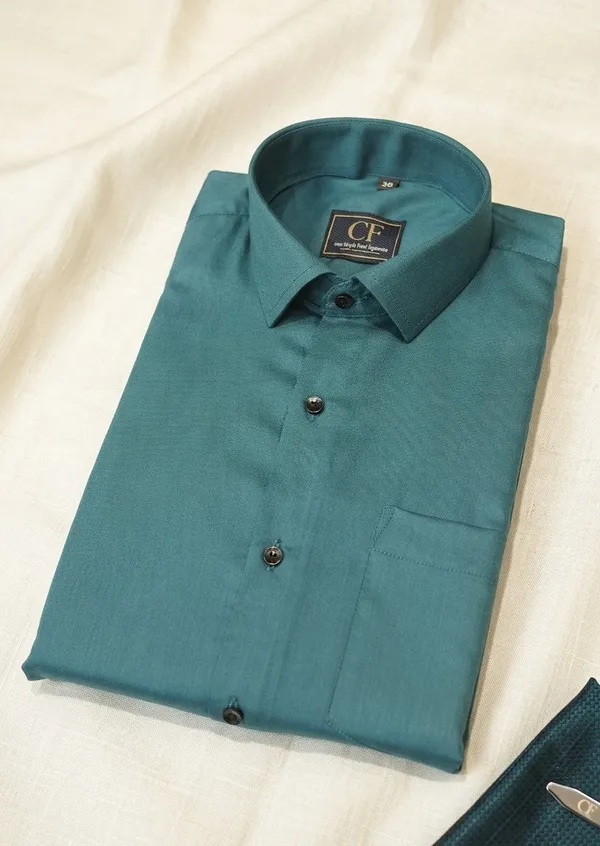 31_Cf_Twill_Solid_Peacock_Green_Slim_Fit_Shirt