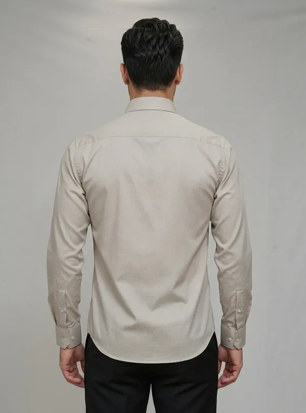 09_Cf_Solid_Dobby_Beige_Slim_Fit_Shirt