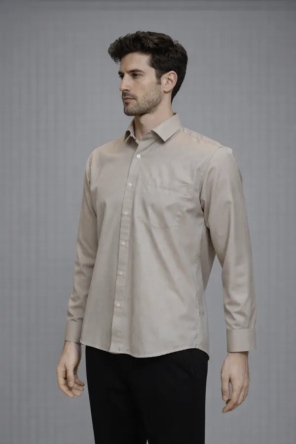 09_Cf_Solid_Dobby_Beige_Slim_Fit_Shirt
