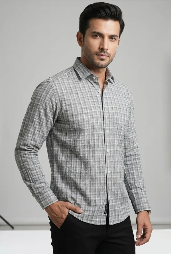 06_Cf_Light_Gray_Check_Slim_Fit_Shirt