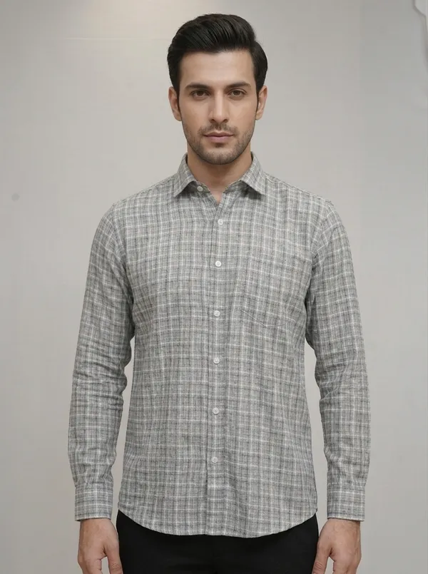 06_Cf_Light_Gray_Check_Slim_Fit_Shirt