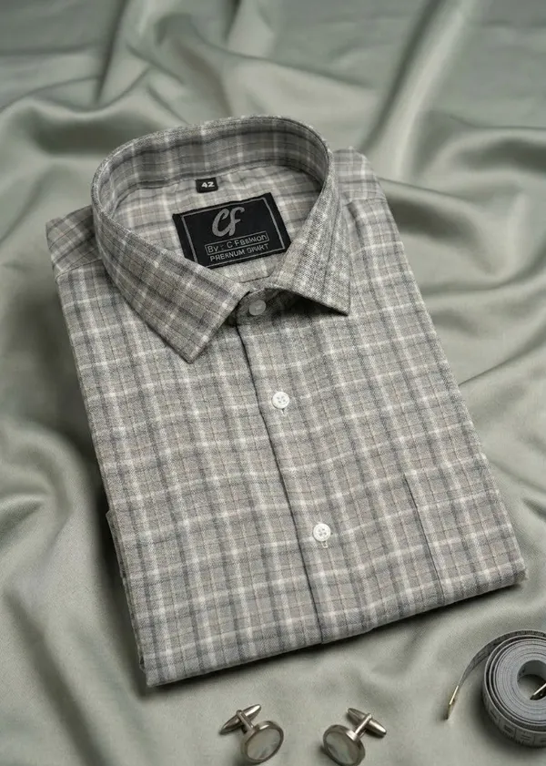 06_Cf_Light_Gray_Check_Slim_Fit_Shirt