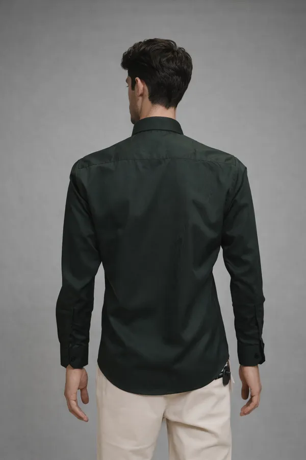 32_Cf_Solid_Twill_Green_Slim_Fit_Shirt