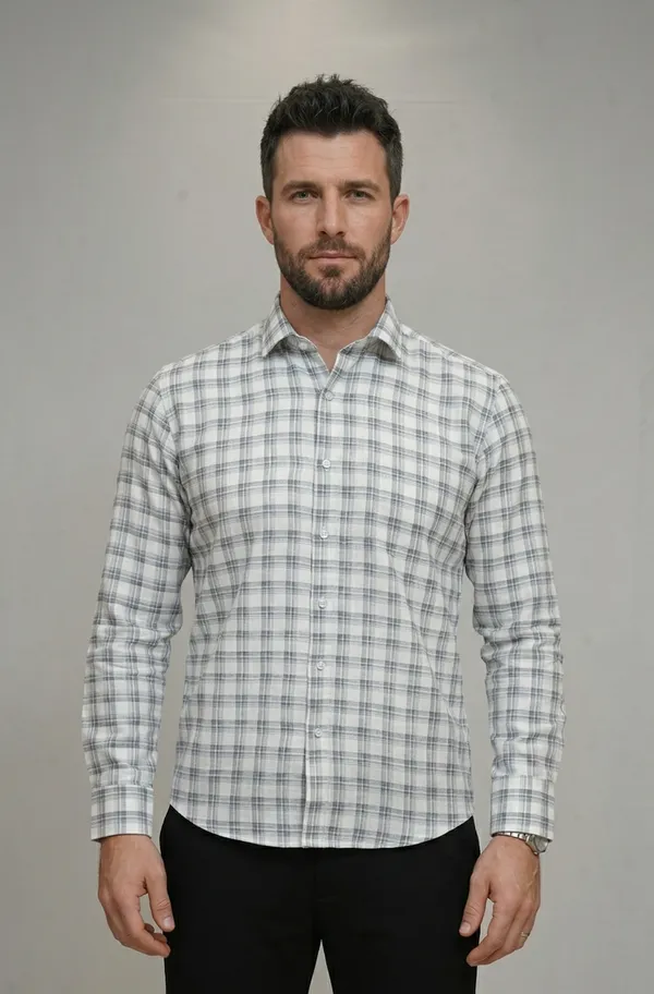 19_Cf_Dobby_Gray_Checks_Slim_Fit_Shirt