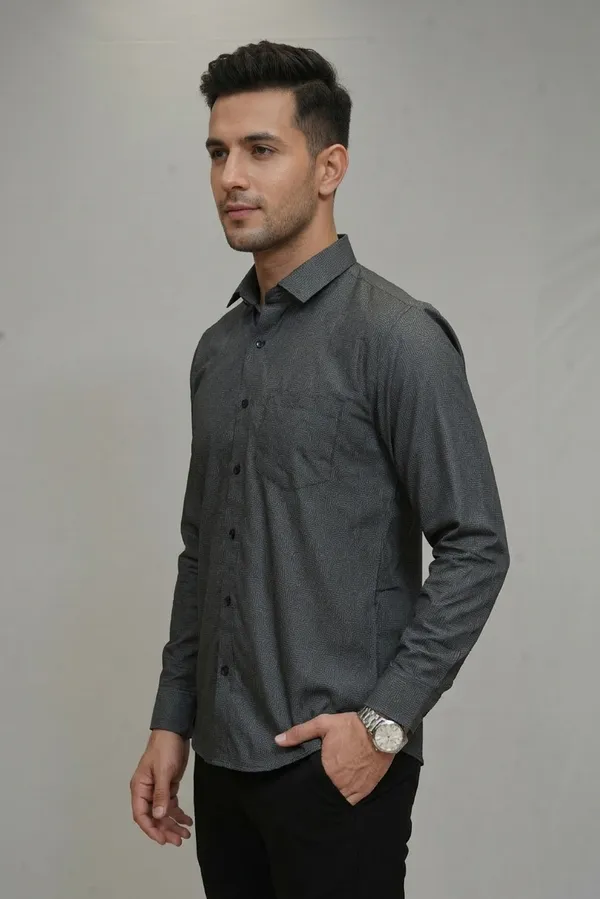 16_Cf_Dark_Green_Print_Slim_Fit_Shirt