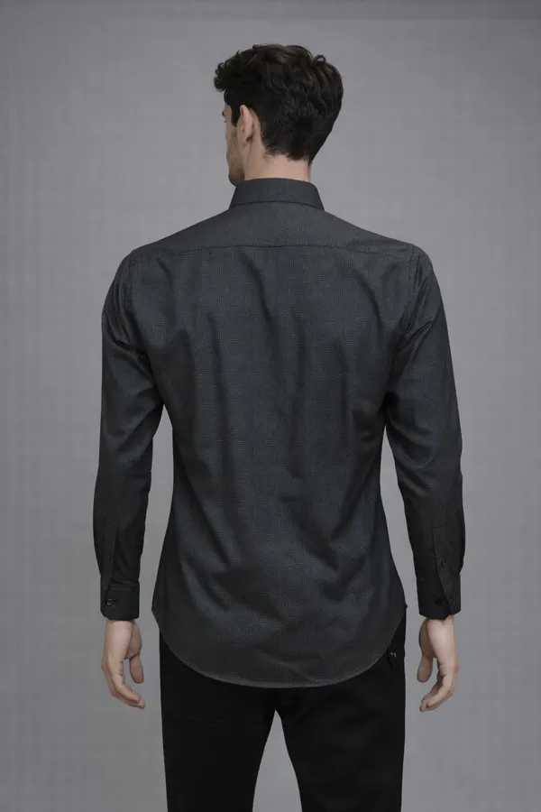 16_Cf_Dark_Green_Print_Slim_Fit_Shirt