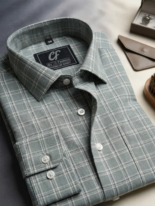 20_Cf_Dobby_Check_Pista_Green_Slim_Fit_Shirt