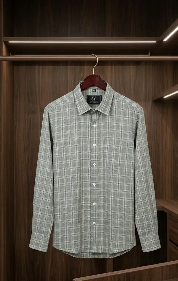 20_Cf_Dobby_Check_Pista_Green_Slim_Fit_Shirt