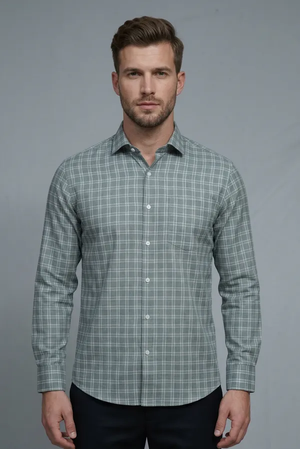 20_Cf_Dobby_Check_Pista_Green_Slim_Fit_Shirt