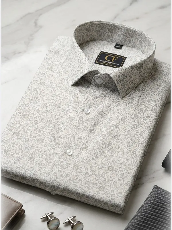 21_Cf_Gray_Beige_Printed_Slim_Fit_Shirt