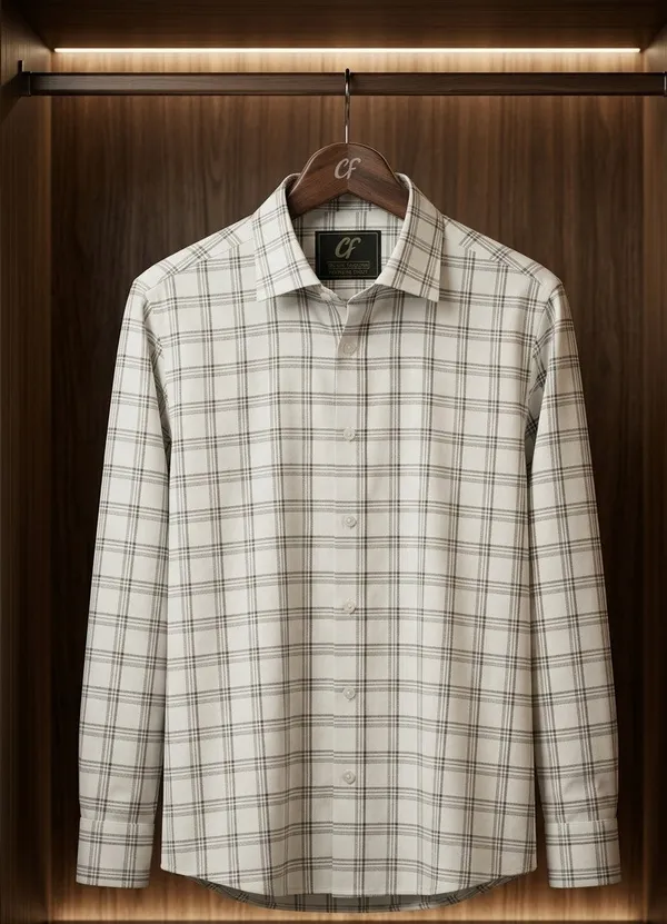 05_Cf_White_Black_Check_Slim_Fit_Shirts