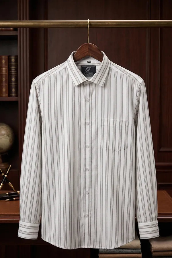 27_Cf_Twill_Stripe_Grey_Brown_Slim_Fit_Shirt