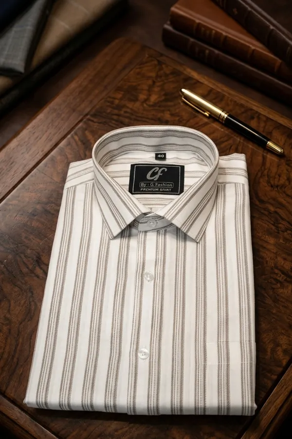 27_Cf_Twill_Stripe_Grey_Brown_Slim_Fit_Shirt
