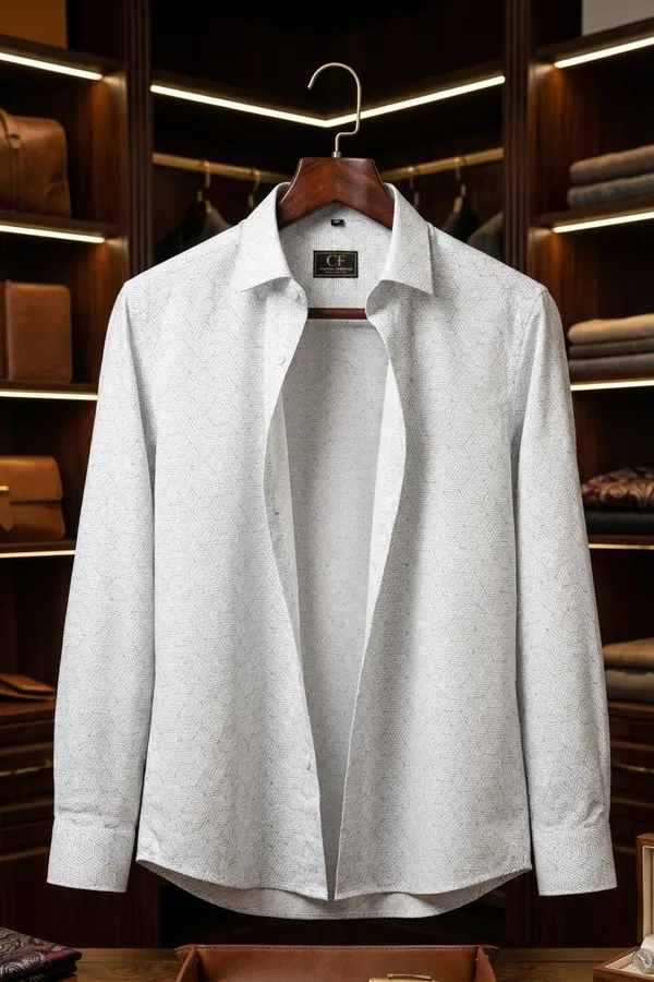 43_Cf_Satin_Print_Silver_Slim_Fit_Shirt