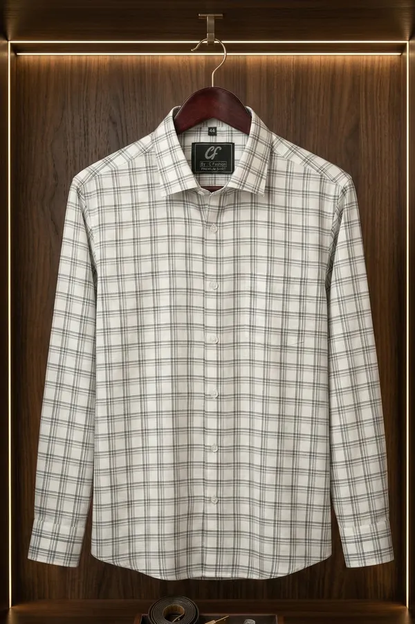 44_Cf_Dobby_Checks_Gray_With_Navy_Blue_Slim_Fit_Shirt