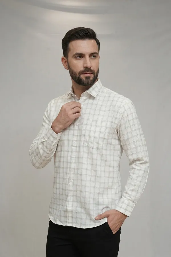 46_Cf_Jecord_Light_Brown_Checks_Slim_Fit_Shirt
