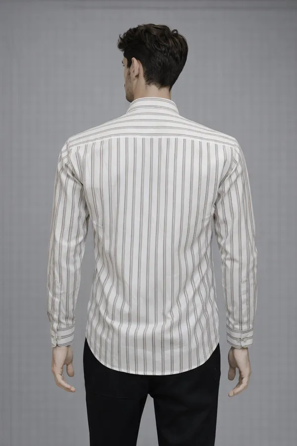 48_Cf_Jecord_Stripe_Brown_With_Black_Slim_Fit_Shirt
