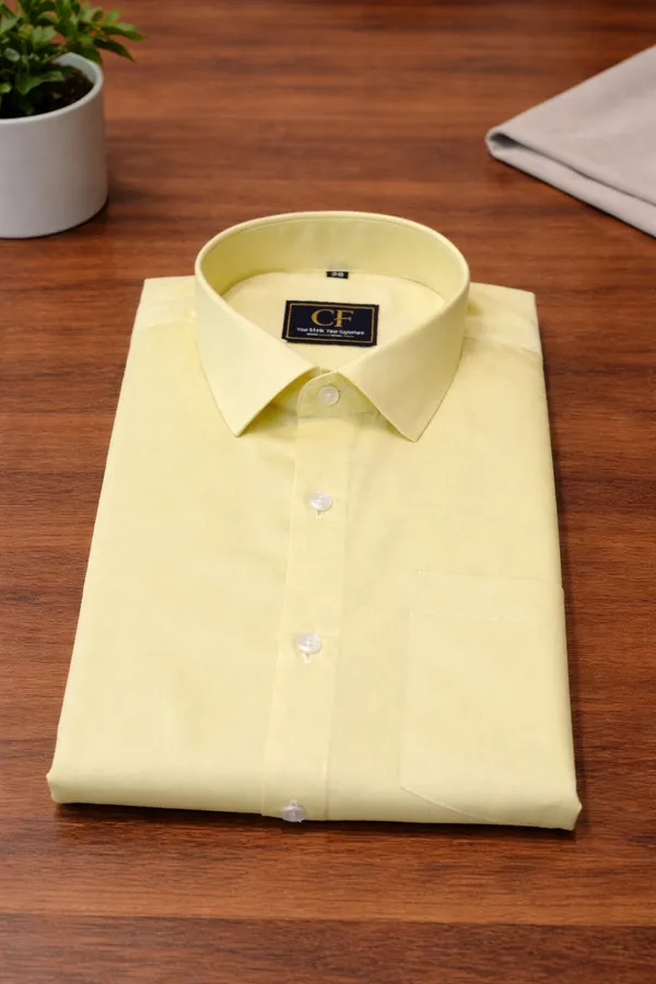 49_Cf_Twill_Solid_Lemon_Yellow_Shirt
