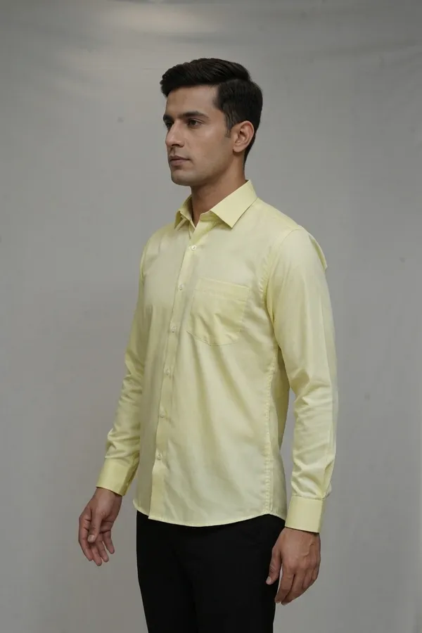 49_Cf_Twill_Solid_Lemon_Yellow_Shirt