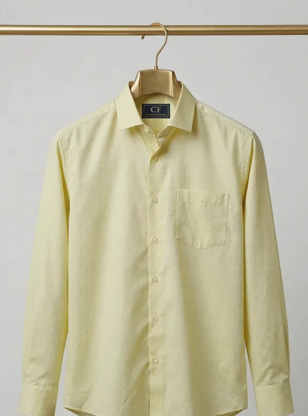 49_Cf_Twill_Solid_Lemon_Yellow_Shirt