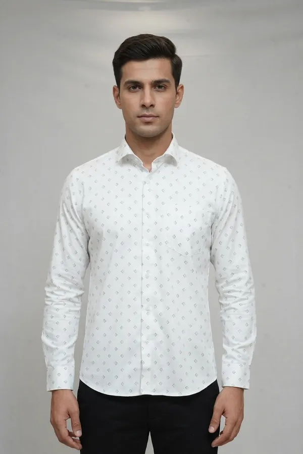 50_Cf_White_Gray_Prints_Slim_Fit_Shirt