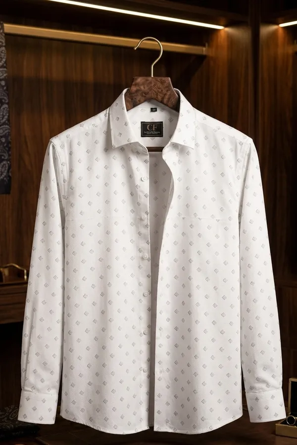 50_Cf_White_Gray_Prints_Slim_Fit_Shirt