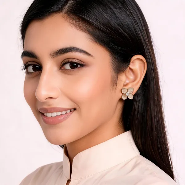 Gold_Floral_Petal_Stud_Earrings_For_Women
