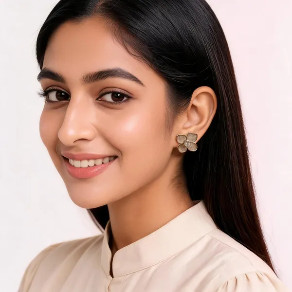Gold_Floral_Petal_Stud_Earrings_For_Women