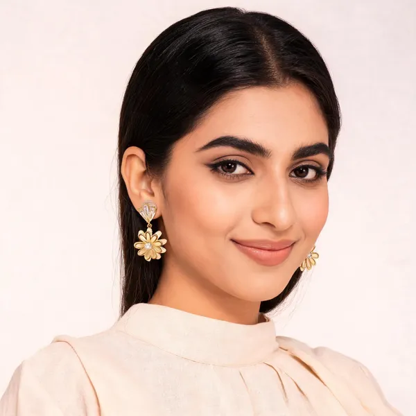 Gold_Floral_Stone_Drop_Earrings_For_Women