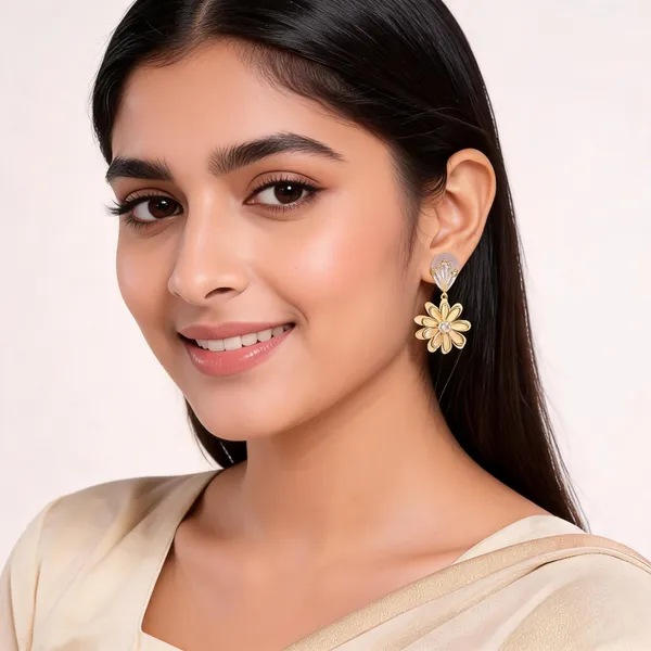 Gold_Floral_Stone_Drop_Earrings_For_Women