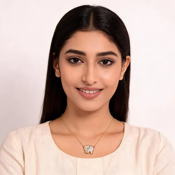 Gold_Stainless_Steel_Elephant_Motif_Pendant_Necklace_For_Women