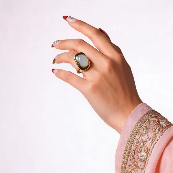 Gold_Stainless_Steel_Oval_Cabochon_Statement_Ring_For_Women