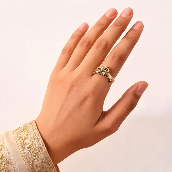 Gold_Stainless_Steel_Dolphin_Trio_Ring_For_Women