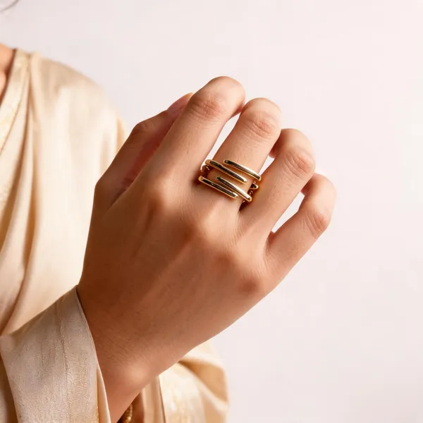 Gold_Stainless_Steel_Geometric_Layered_Statement_Ring_For_Women