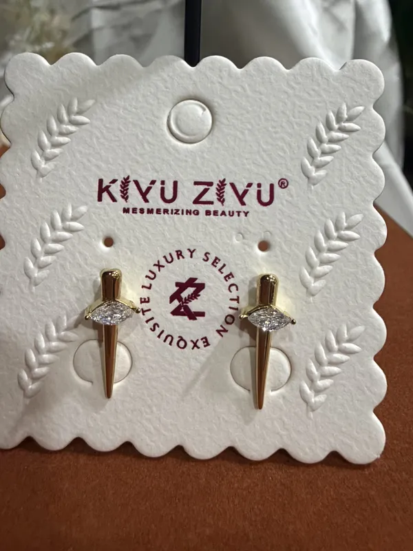 Gold_Rhinestone_Spike_Drop_Earrings_For_Women