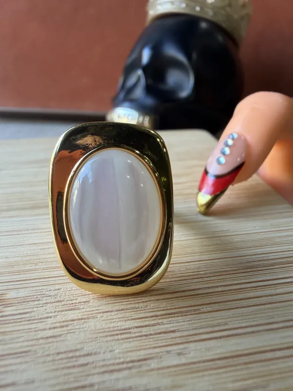 Gold_Stainless_Steel_Oval_Cabochon_Statement_Ring_For_Women