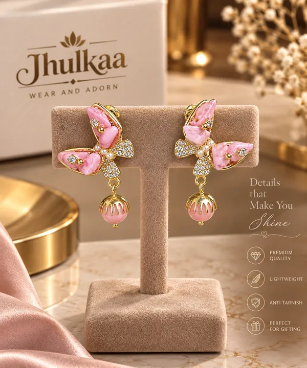 Pink_Floral_Pearl_Drop_Earrings_For_Women