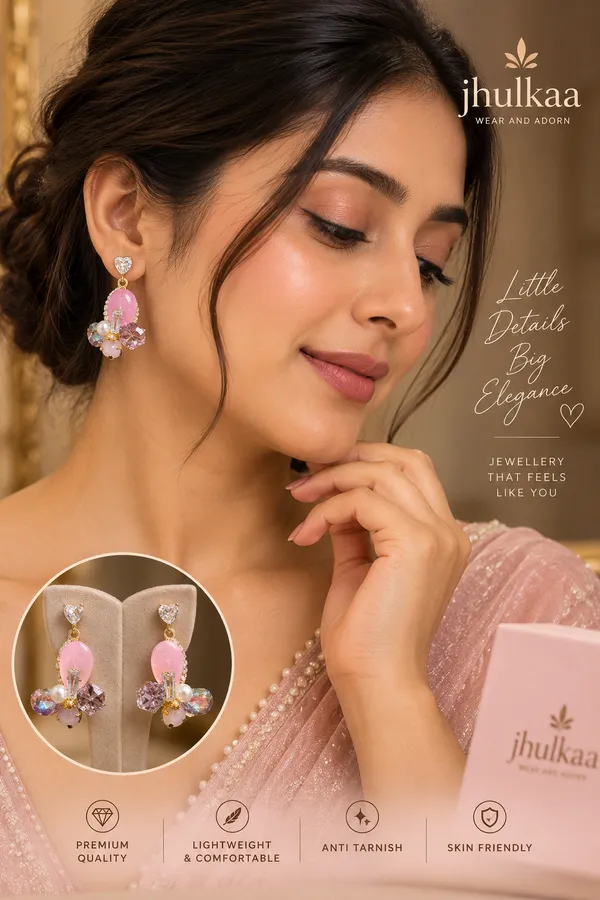 Pink_Heart_Floral_Crystal_Drop_Earrings_For_Women