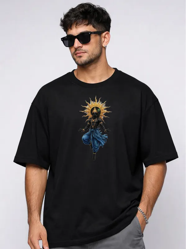 Black_Oversized_Karma_Graphic_Print_T-Shirt_For_Men