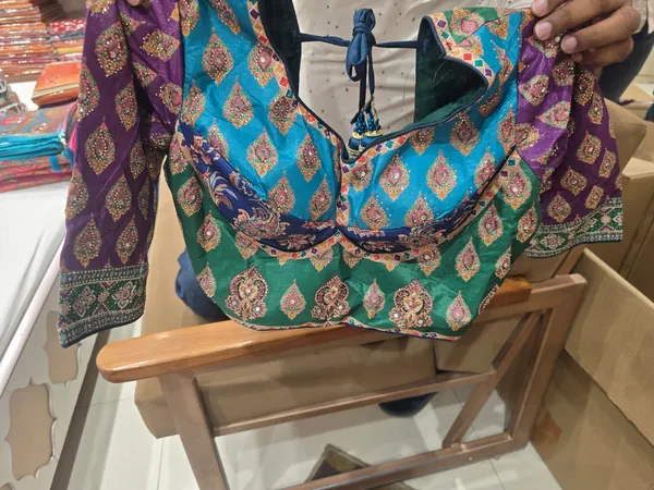 DESIGNER_MULTI_COLOR_SAREE_WITH_READY_TO_WEAR_BLOUSE