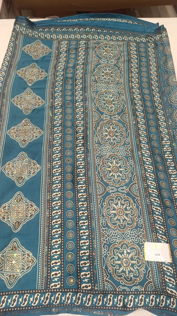 Teal_Printed_Saree_for_Women