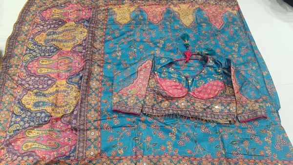 DESIGNER_MULTI_COLOR_SAREE_WITH_READY_TO_WEAR_BLOUSE