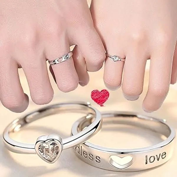 Silver_Tone_Heart_Couple_Rings_for_Partners
