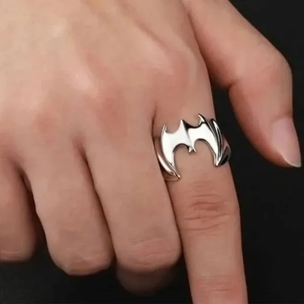 Silver_Tone_Bat_Design_Ring_For_Unisex