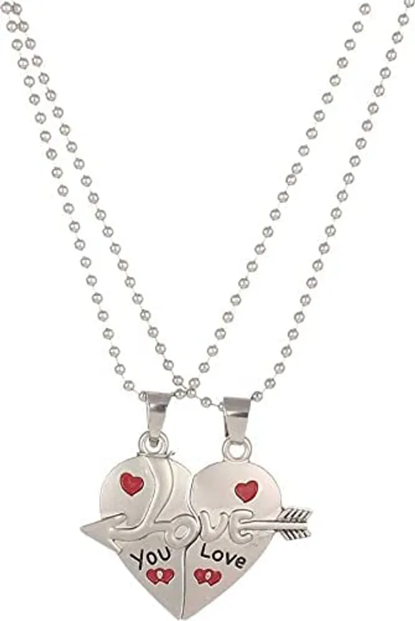 Silver_Tone_Love_Heart_Pendant_Necklace_Set_For_Couples